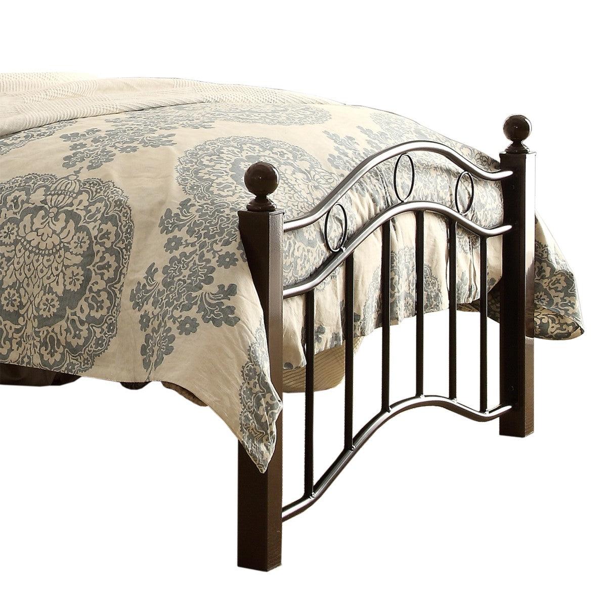 Averny Black Metal Twin Platform Bed angled side