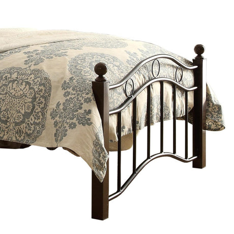 Averny Black Metal Twin Platform Bed angled side