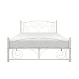 Pallina White Metal Full Platform Bed front view