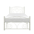 Pallina white metal twin platform bed front view