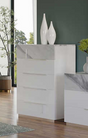 Sunset III White Chest high gloss finish angled view