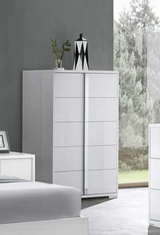 Beverly White Gloss Chest front view - Ella Furniture