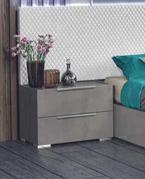 Fabiana Grey Extra Nightstand front view showing marble top