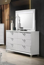 Layla white dresser with multiple drawers front view