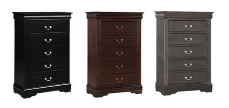 Front view of Louis Phillipe Chest in cherry finish