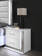 Dina White LED Nightstand front view - Ella Furniture
