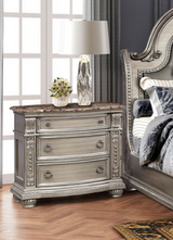 Castlefield Grey Nightstand front view with drawers closed