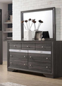 Hannah Grey modern 9-drawer dresser and mirror set front view