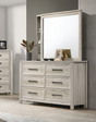 Mariana Gray Dresser in white-wash finish front angle