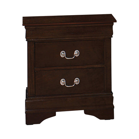 Shelf storage visible on side of Louis Philippe Queen Panel Sleigh Bed
