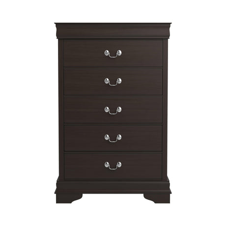 Louis Philippe Cappuccino Twin Panel Sleigh Bed sturdy legs detail