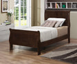 Louis Philippe Twin Panel Sleigh Bed Cappuccino - Ella Furniture
