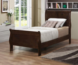 Louis Philippe Twin Panel Sleigh Bed Cappuccino - Ella Furniture