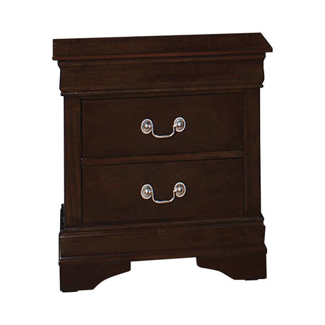 Louis Philippe 2-Drawer Nightstand Cappuccino side view