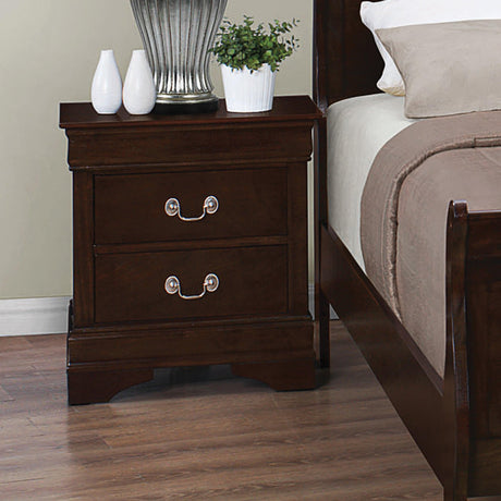 Full size sleigh bed frame in cappuccino finish