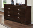 Louis Philippe 6-Drawer Dresser in cappuccino finish, front angle