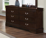 Louis Philippe 6-Drawer Dresser in cappuccino finish, front angle
