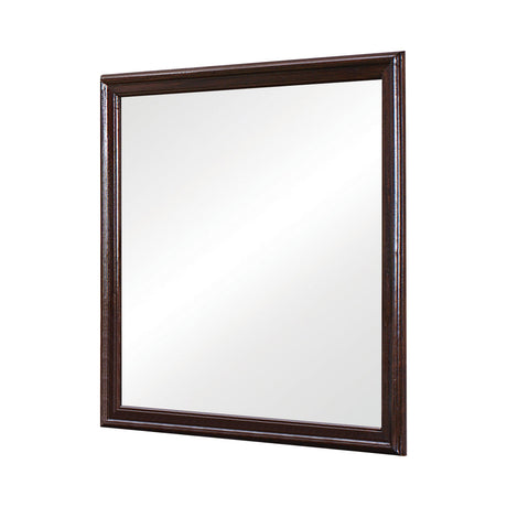 Louis Philippe Cappuccino mirror side angle showing wood frame