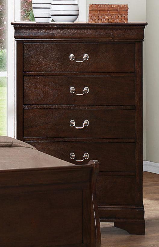 Louis Philippe Twin Panel Sleigh Bed Cappuccino - Ella Furniture