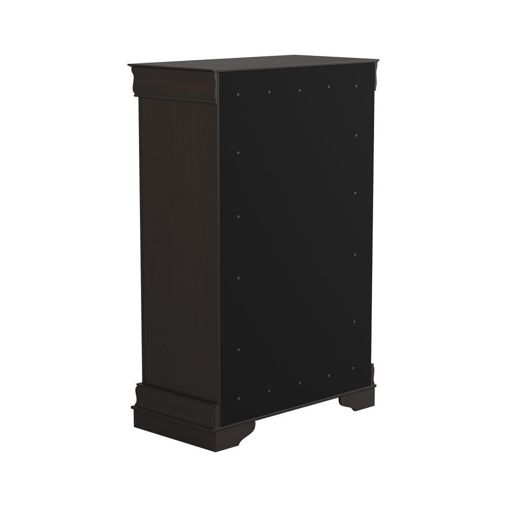 Top view of Louis Philippe Chest surface in rich cappuccino finish