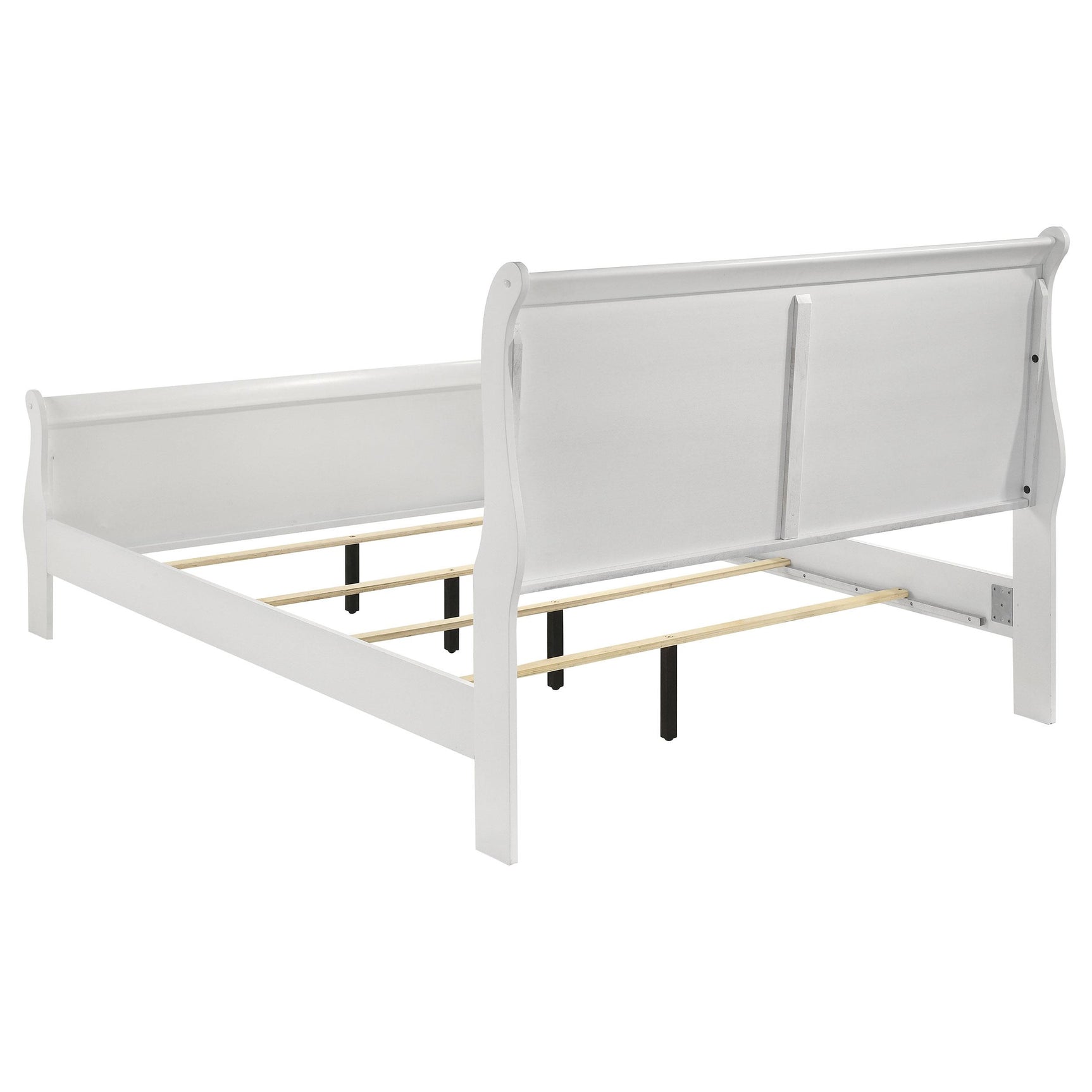 Footboard curvy panel design of Louis Philippe sleigh bed