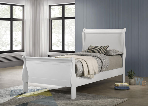 Louis Philippe Twin Sleigh Bed close-up of headboard