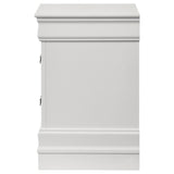 Side angle of Louis Philippe nightstand showing bracket feet