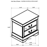 Drawer front with dark hardware contrast