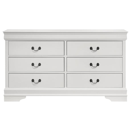 Side view of Louis Philippe white dresser
