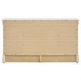 Transitional style white dresser with six drawers