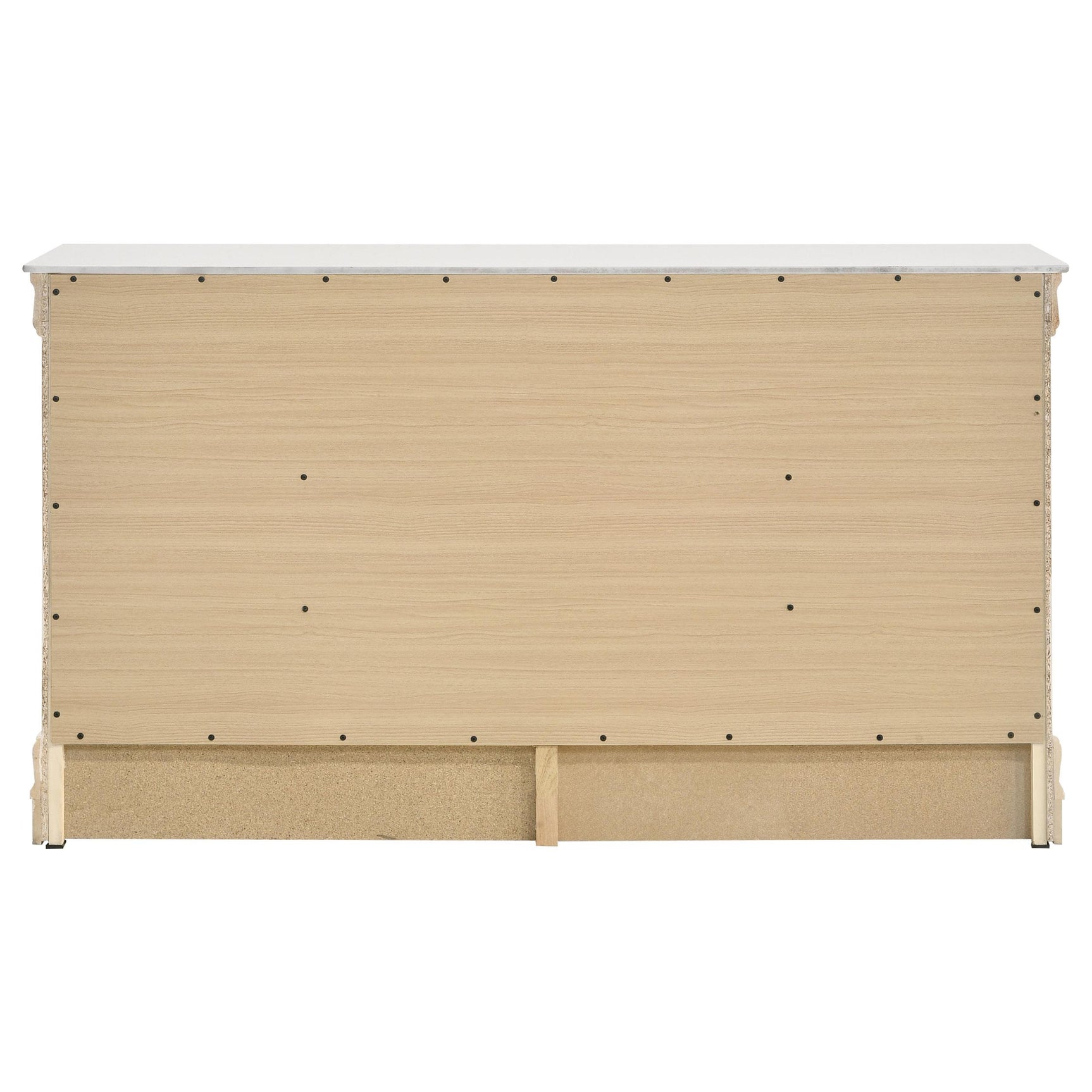 Transitional style white dresser with six drawers
