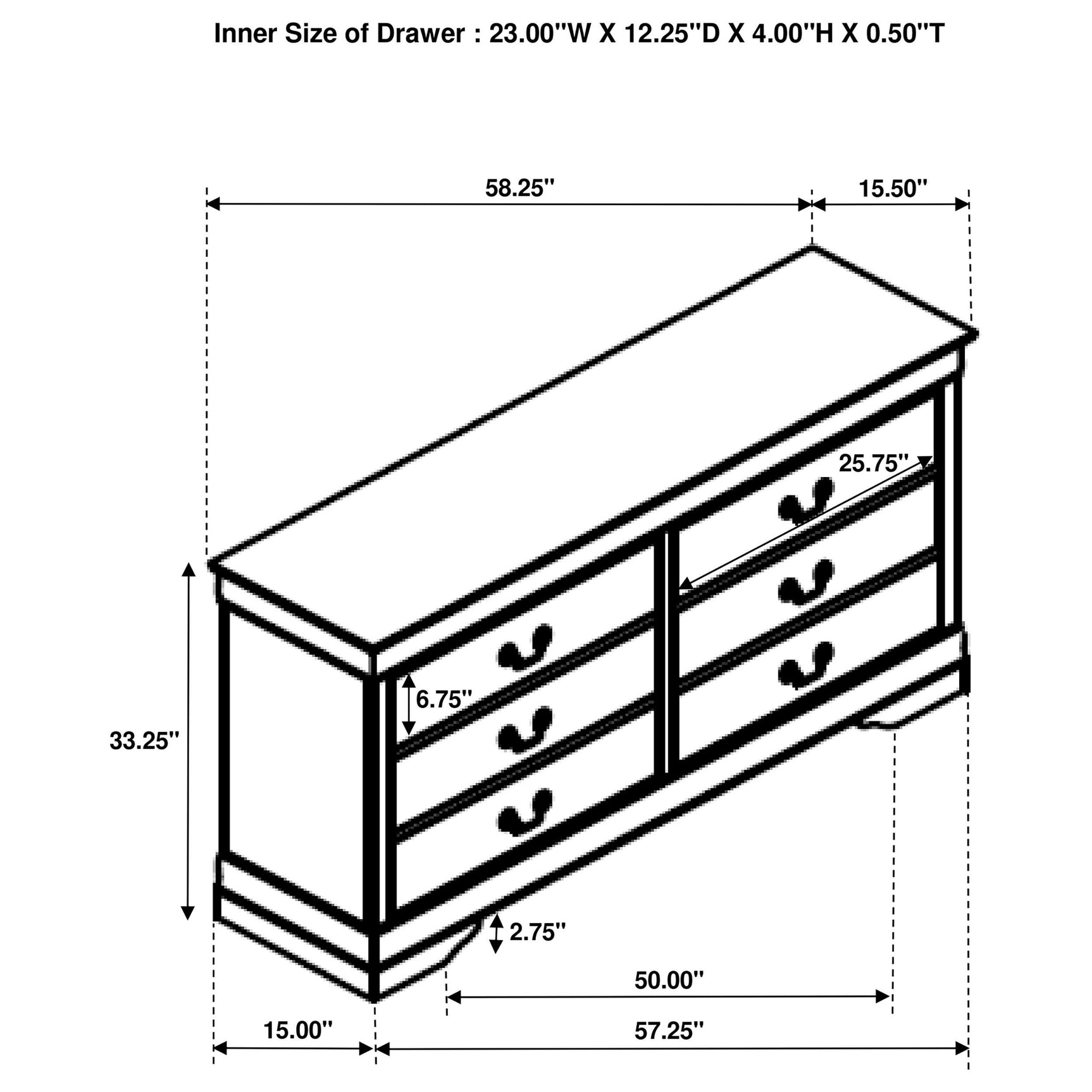 Back view of Louis Philippe dresser