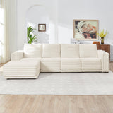 Nuve Cream Modular 6-Piece Sectional with Ottomans view 12