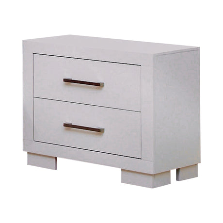 Side view of Jessica Eastern King Platform Bed with rail seating