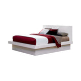 Jessica Eastern King Platform Bed With Rail Seating White - Ella Furniture