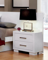 Jessica 2-Drawer Nightstand White - Ella Furniture