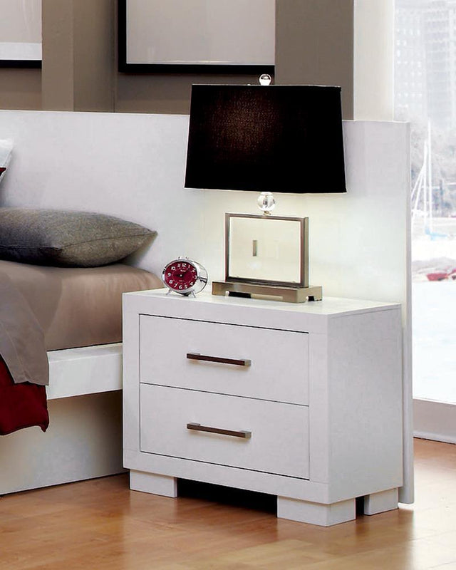 Jessica 2-Drawer Nightstand White - Ella Furniture
