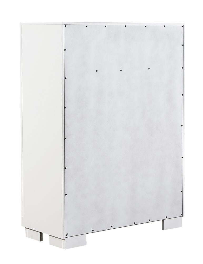 Jessica 5-Drawer Chest White - Ella Furniture