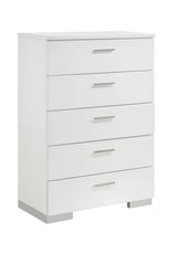Felicity King Panel Bed footboard glossy white finish