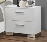 Felicity 5-Drawer Chest Glossy White drawer interior felt lining