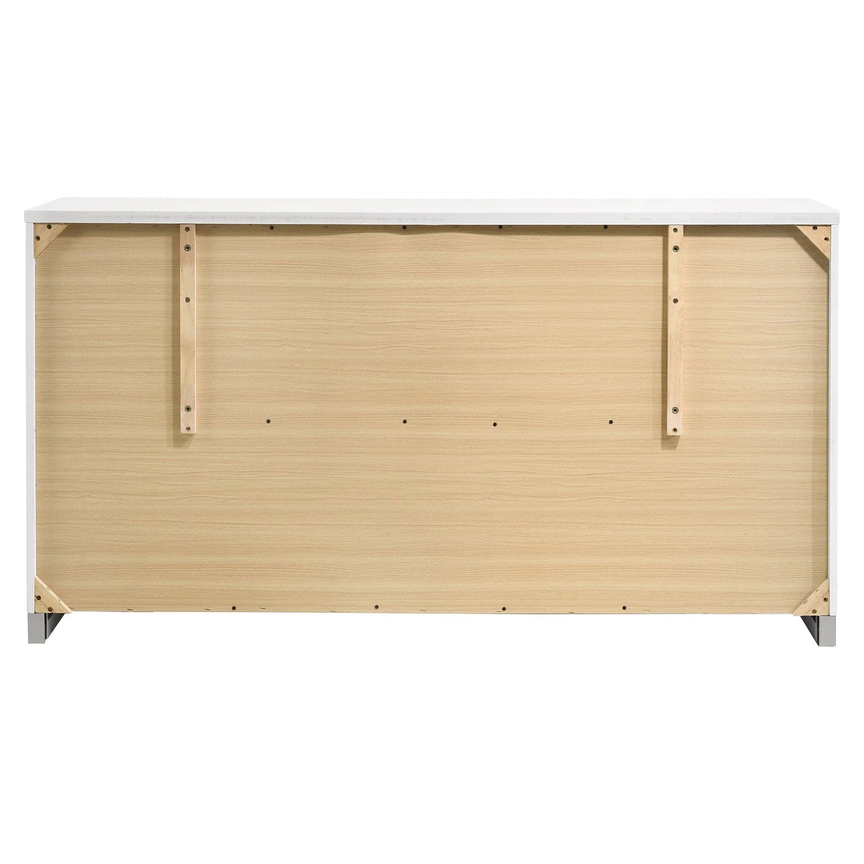 Felicity 6-Drawer Glossy White Contemporary Dresser drawer pull handles