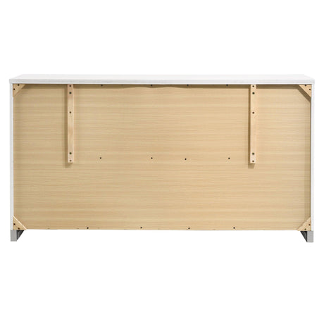 Felicity 6-Drawer Glossy White Contemporary Dresser drawer pull handles