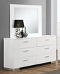 Felicity Glossy White Rectangular Dresser Mirror front view