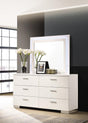 Felicity Glossy White LED Dresser Mirror showing full rectangular reflective surface