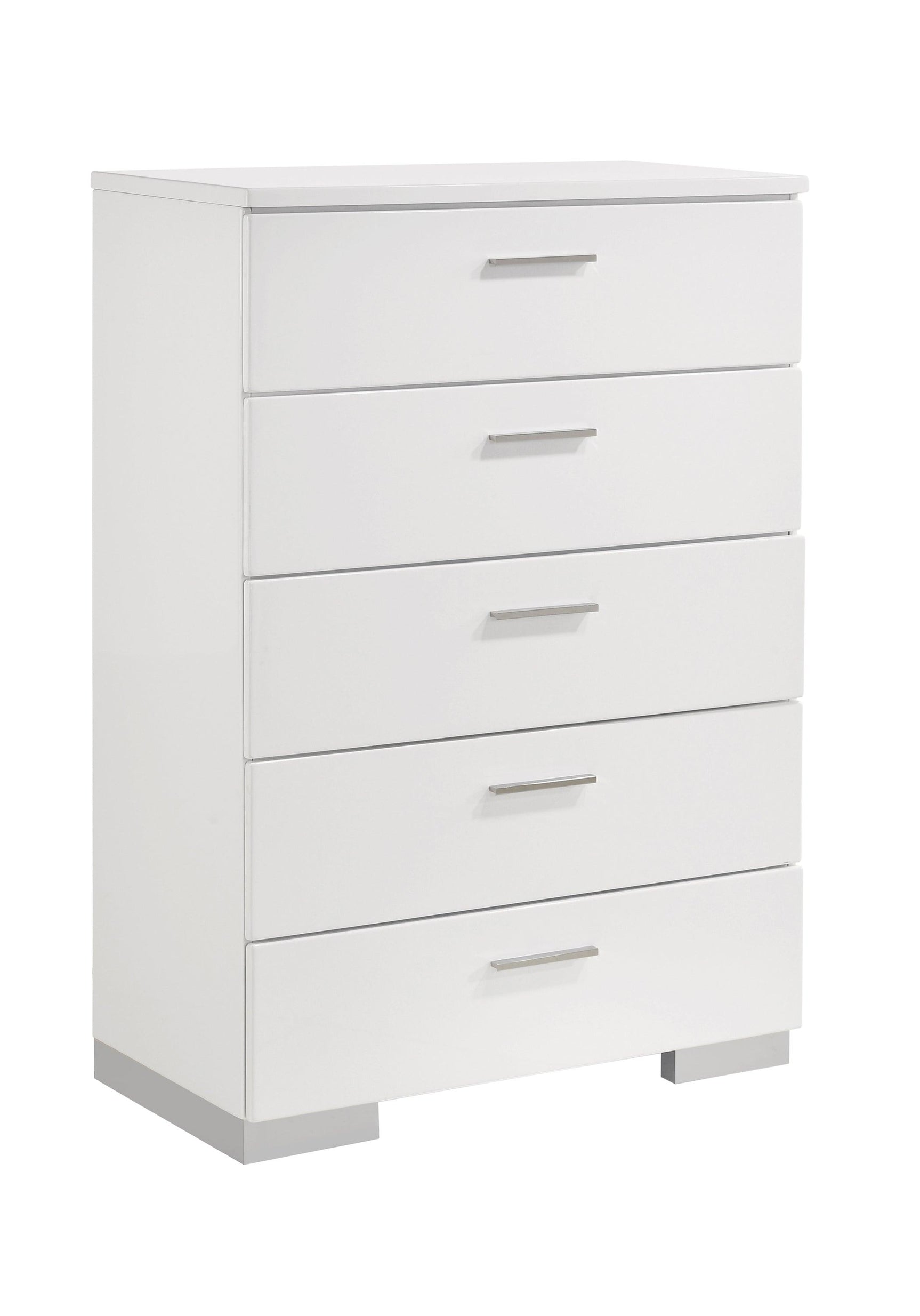 Felicity Glossy White Rectangular Dresser Mirror front view