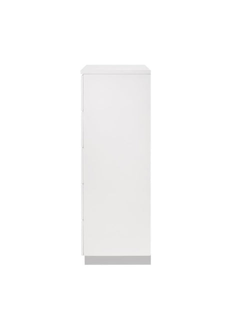 Felicity 5-Drawer Chest Glossy White drawer details