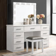 Felicity vanity desk frontal view with lighted mirror