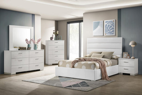 Felicity full bed headboard and upholstery detail
