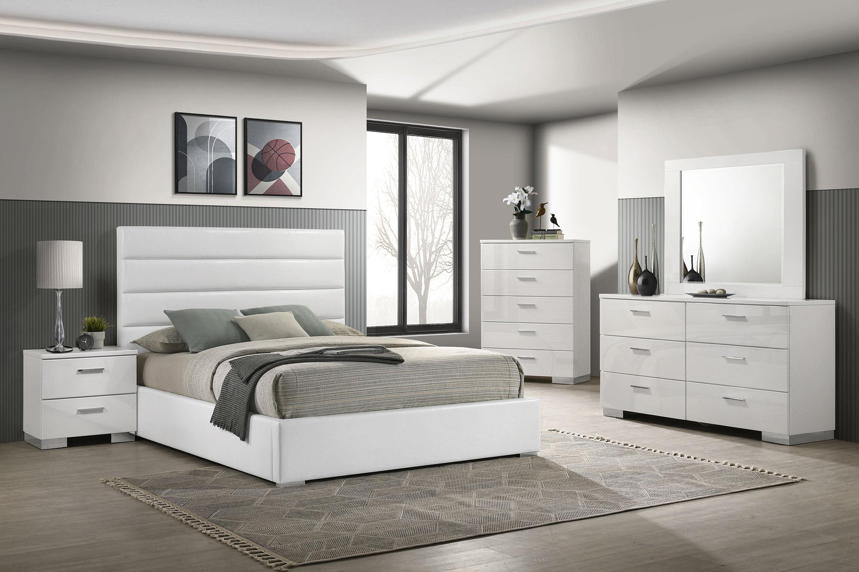 Front view of Felicity bed with mattress option