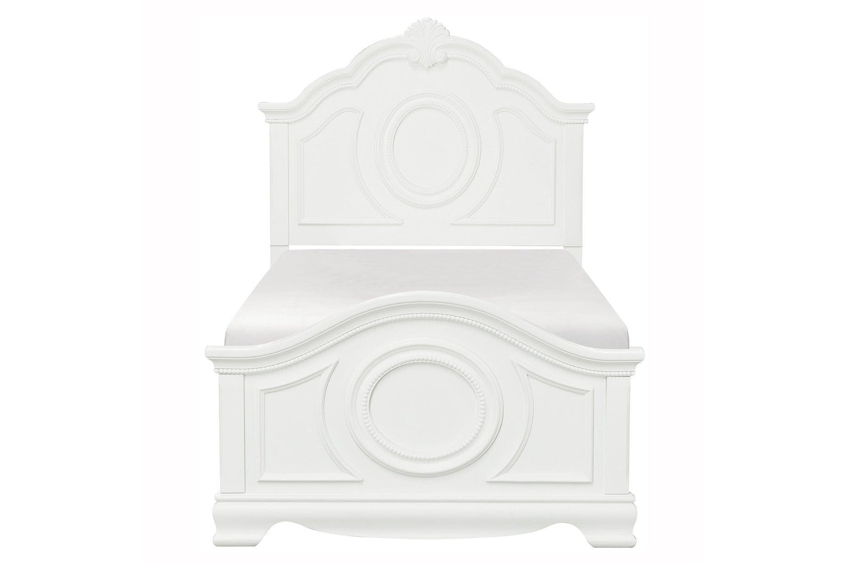 Twin size Lucida White Youth Bed with panel design